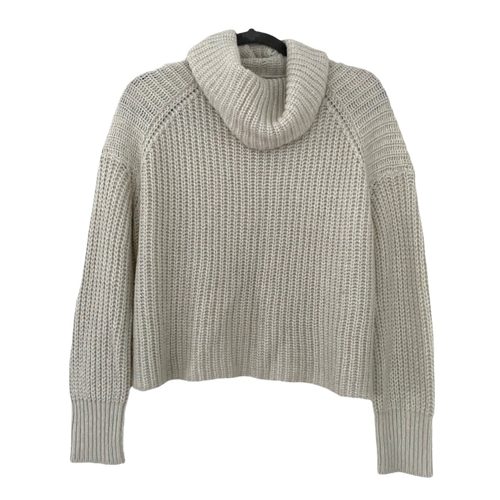 Ivory knit oversized turtleneck